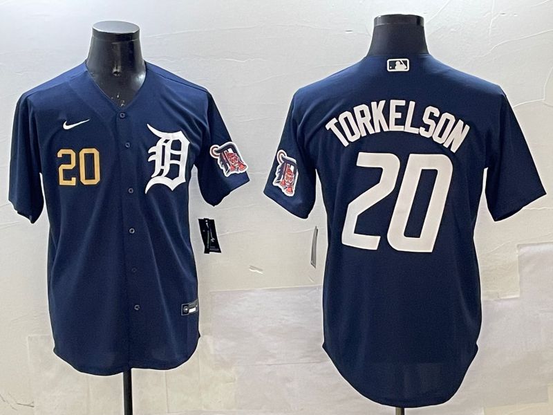 Men Detroit Tigers #20 Torkelson Drak Blue Game 2025 Nike MLB Jersey style 5->detroit tigers->MLB Jersey
